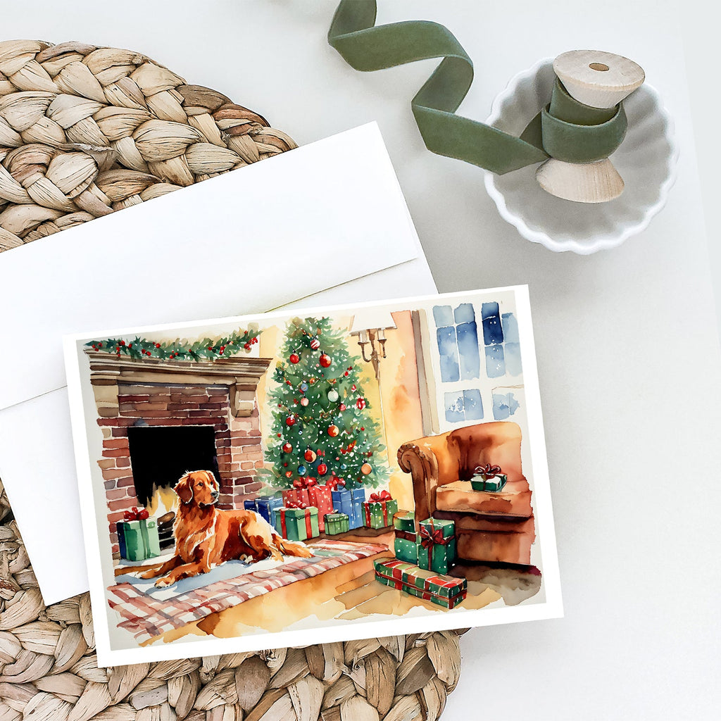 Nova Scotia Duck Tolling Retriever Cozy Christmas Greeting Cards Pack of 8 Blank Cards with Envelopes Whimsical A7 Size 5x7