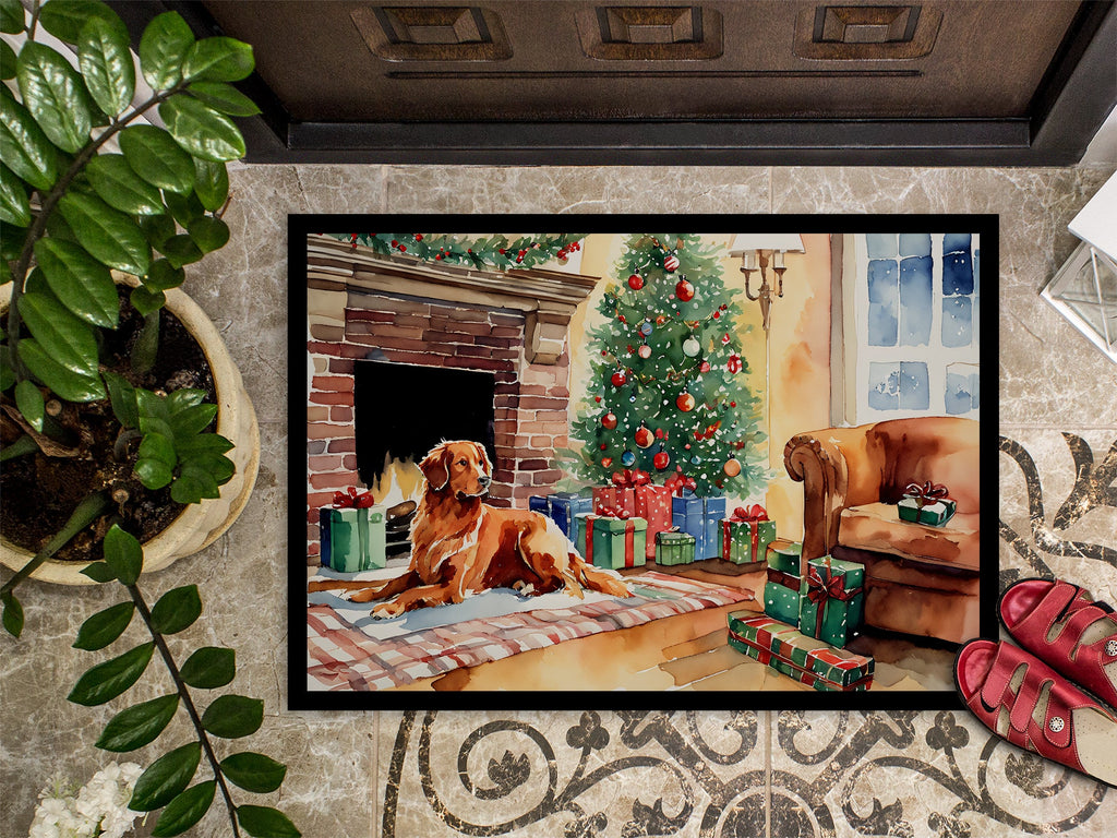 Nova Scotia Duck Tolling Retriever Cozy Christmas Doormat Indoor Outdoor 18H X 27W Front Door Mat Rugs for Entryway, Non Slip Washable