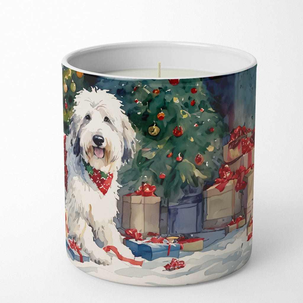 Old English Sheepdog Cozy Christmas Decorative Soy Candle Nature Soy Wax Essential Oil Home Decor Ideal for Bedroom Kitchen Bath Office Gift, 10 oz