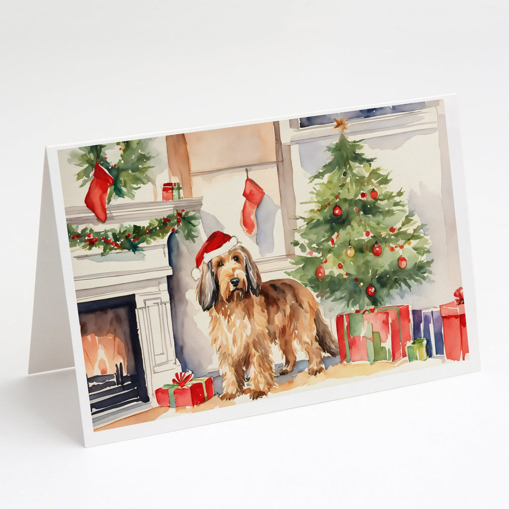 Otterhound Cozy Christmas Greeting Cards Pack of 8 Blank Cards with Envelopes Whimsical A7 Size 5x7
