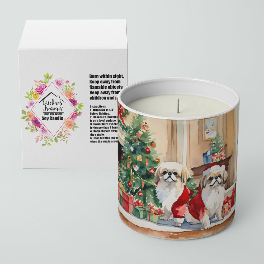 Pekingese Cozy Christmas Decorative Soy Candle Nature Soy Wax Essential Oil Home Decor Ideal for Bedroom Kitchen Bath Office Gift, 10 oz