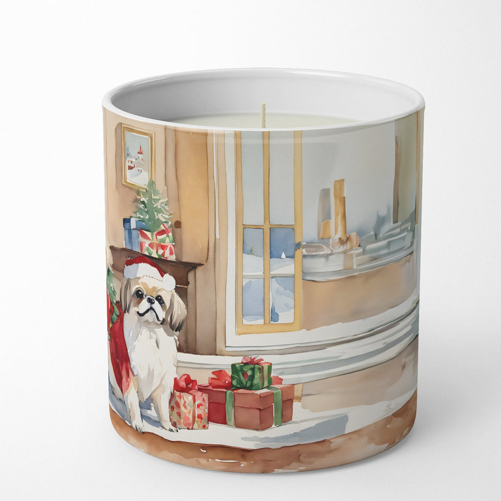Pekingese Cozy Christmas Decorative Soy Candle Nature Soy Wax Essential Oil Home Decor Ideal for Bedroom Kitchen Bath Office Gift, 10 oz