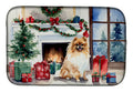 Pomeranian Cozy Christmas Dish Drying Mat Absorbent Dish Drying Mat Pad for Kitchen Counter Dish Drainer Mat for Countertop, 14 x 21", Multicolor