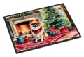 Pomeranian Cozy Christmas Doormat Indoor Outdoor 18H X 27W Front Door Mat Rugs for Entryway, Non Slip Washable