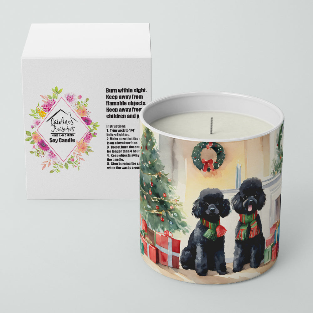 Poodle Cozy Christmas Decorative Soy Candle Nature Soy Wax Essential Oil Home Decor Ideal for Bedroom Kitchen Bath Office Gift, 10 oz