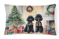 Poodle Cozy Christmas Decorative Throw Pillow 12x16 Indoor Outdoor Accent Cushion, Fabric Cover with Insert for Sofa, Bed, Porch & Living Room