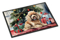 Poodle Cozy Christmas Doormat Indoor Outdoor 24H X 36W Front Door Mat Rugs for Entryway, Non Slip Washable Low Pile,