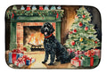 Portuguese Water Dog Cozy Christmas Dish Drying Mat Absorbent Dish Drying Mat Pad for Kitchen Counter Dish Drainer Mat for Countertop, 14 x 21", Multicolor