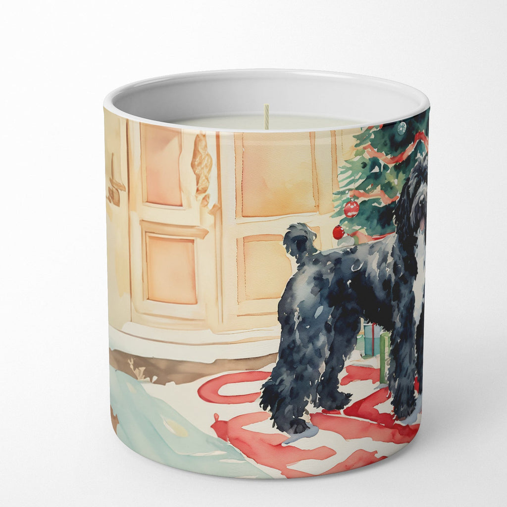 Portuguese Water Dog Cozy Christmas Decorative Soy Candle Nature Soy Wax Essential Oil Home Decor Ideal for Bedroom Kitchen Bath Office Gift, 10 oz