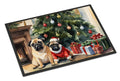 Pug Cozy Christmas Doormat Indoor Outdoor 18H X 27W Front Door Mat Rugs for Entryway, Non Slip Washable