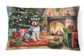 Schnauzer Cozy Christmas Decorative Throw Pillow 12x16 Indoor Outdoor Accent Cushion, Fabric Cover with Insert for Sofa, Bed, Porch & Living Room