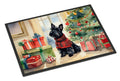 Scottish Terrier Cozy Christmas Doormat Indoor Outdoor 18H X 27W Front Door Mat Rugs for Entryway, Non Slip Washable