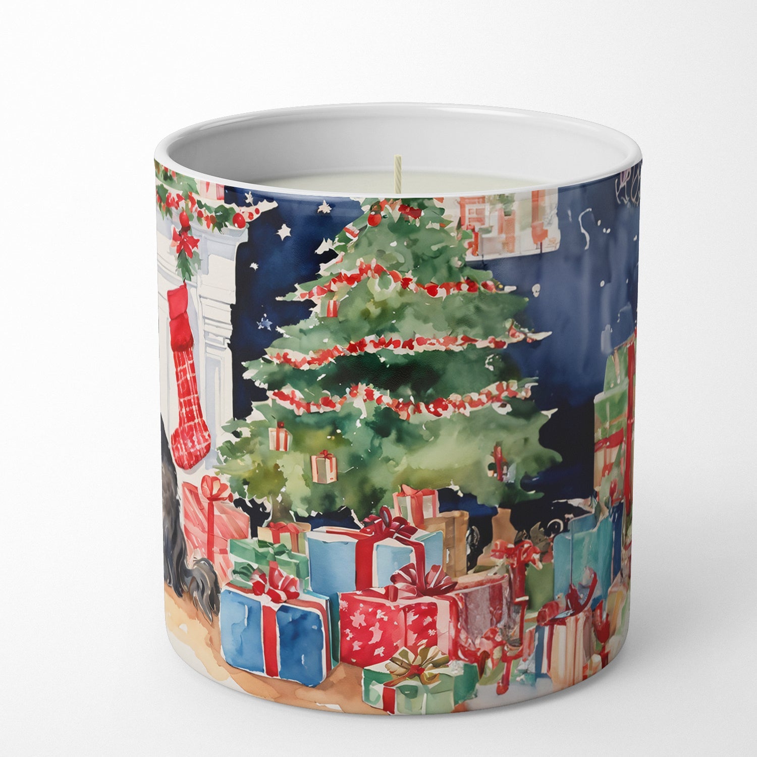 Scottish Deerhound Cozy Christmas Decorative Soy Candle Nature Soy Wax Essential Oil Home Decor Ideal for Bedroom Kitchen Bath Office Gift, 10 oz