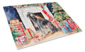 Scottish Deerhound Cozy Christmas Cutting Board Tempered Glass Kitchen Cutting Surface, Heat Resistant Chopping, Non-Slip Feet, Food Prep & Serving