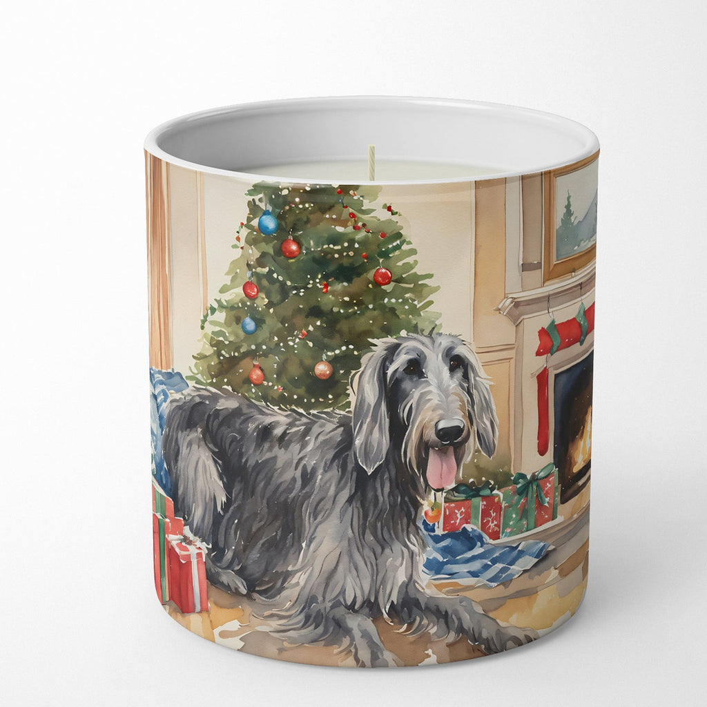 Scottish Deerhound Cozy Christmas Decorative Soy Candle Nature Soy Wax Essential Oil Home Decor Ideal for Bedroom Kitchen Bath Office Gift, 10 oz