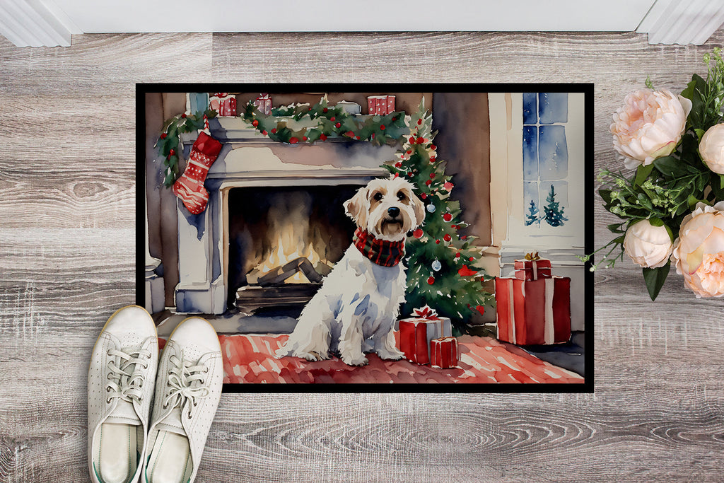 Sealyham Terrier Cozy Christmas Doormat Indoor Outdoor 24H X 36W Front Door Mat Rugs for Entryway, Non Slip Washable Low Pile,