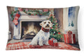 Sealyham Terrier Cozy Christmas Decorative Throw Pillow 12x16 Indoor Outdoor Accent Cushion, Fabric Cover with Insert for Sofa, Bed, Porch & Living Room