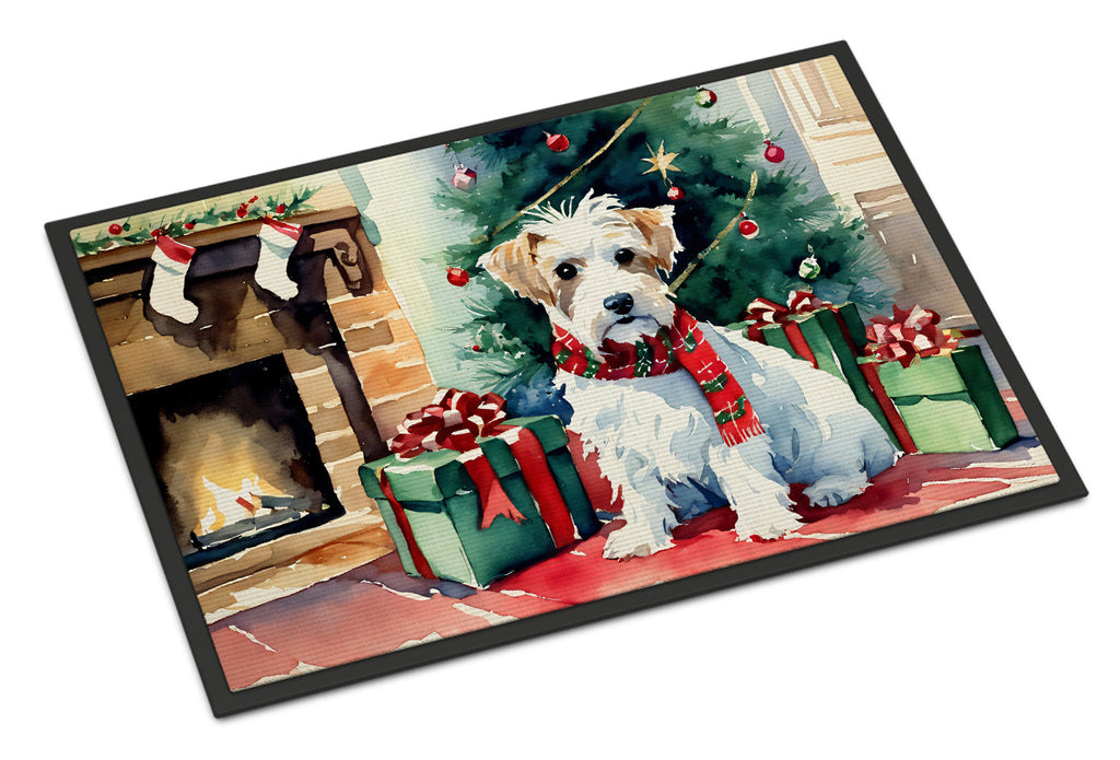 Sealyham Terrier Cozy Christmas Doormat Indoor Outdoor 24H X 36W Front Door Mat Rugs for Entryway, Non Slip Washable Low Pile,
