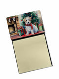 Sealyham Terrier Cozy Christmas Watercolor Sticky Note Holder Refillable Dispenser Desk Accessory 3x3 Pad Gift