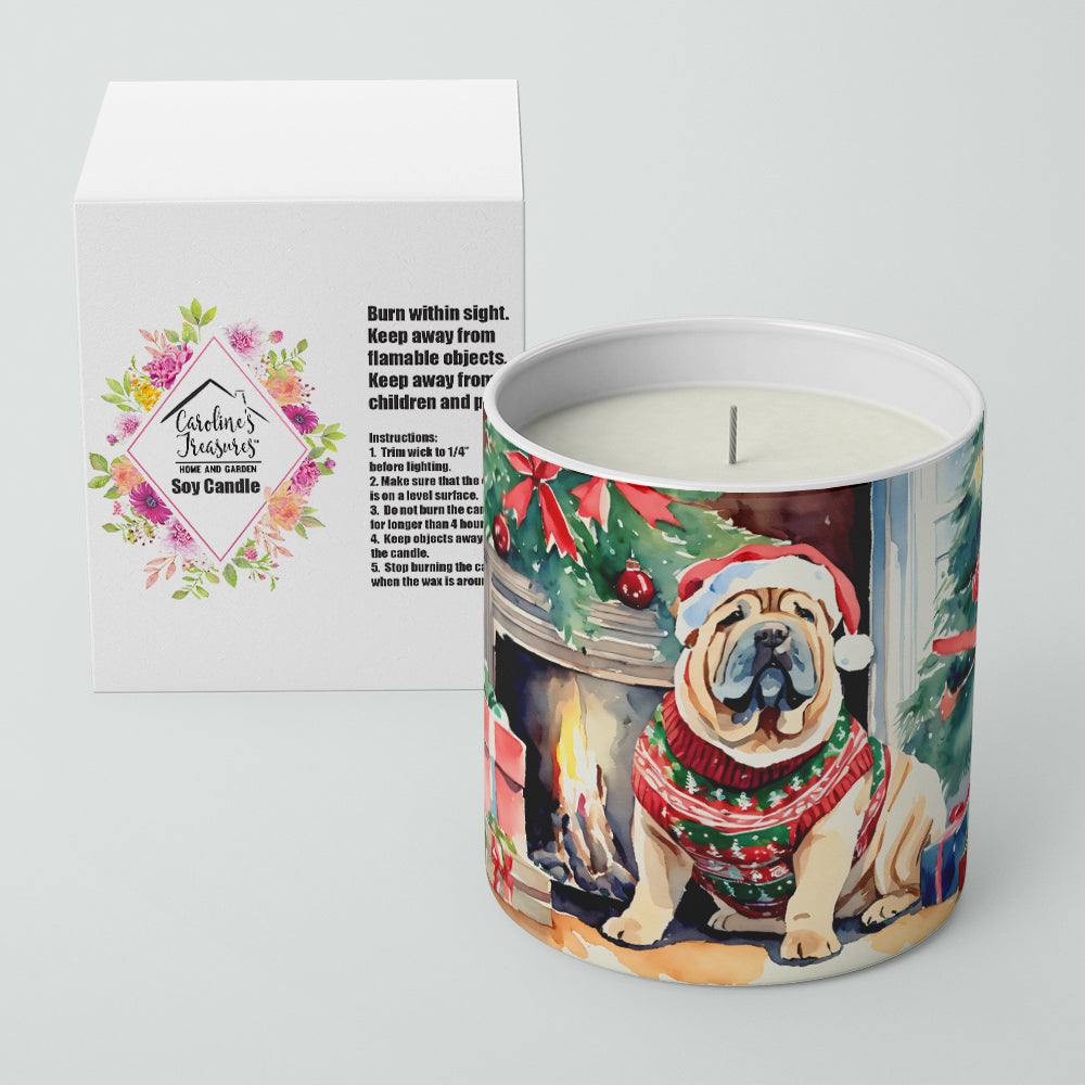 Shar Pei Cozy Christmas Decorative Soy Candle Nature Soy Wax Essential Oil Home Decor Ideal for Bedroom Kitchen Bath Office Gift, 10 oz