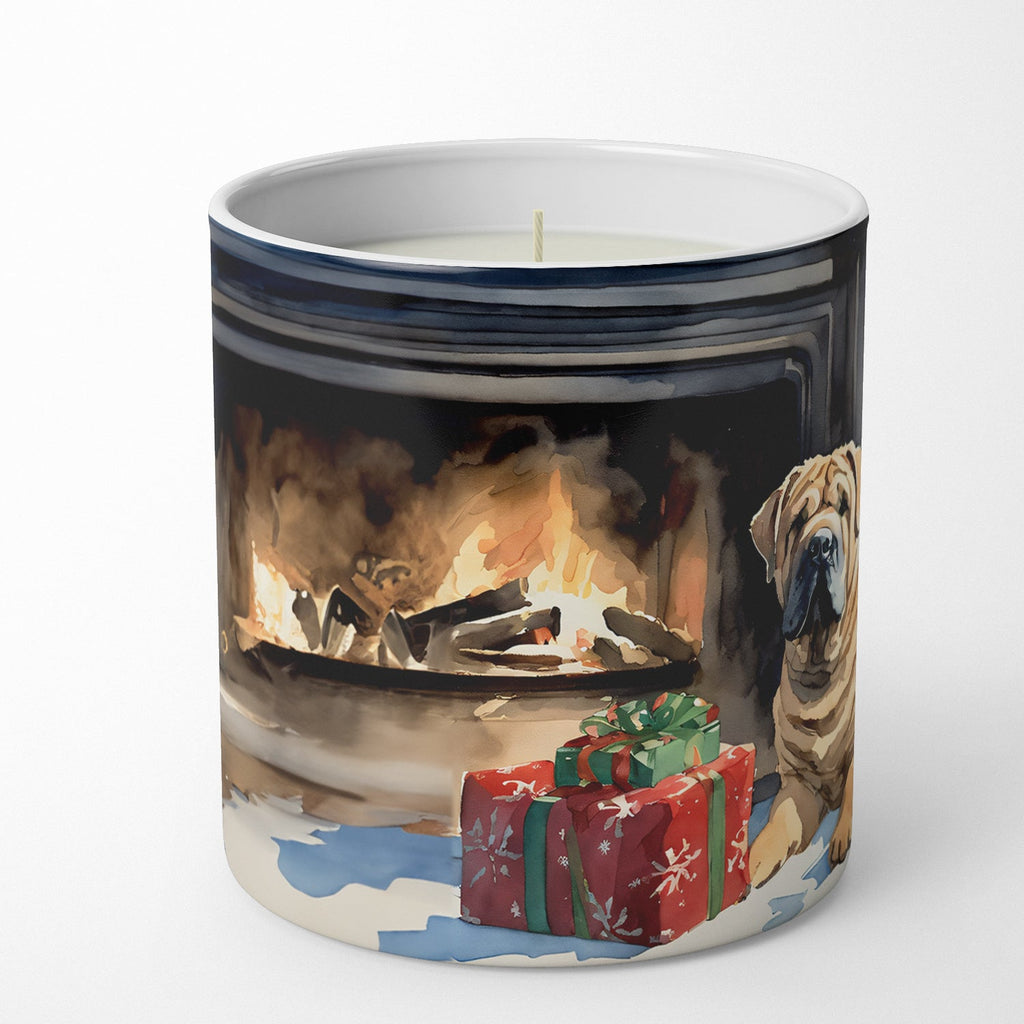 Shar Pei Cozy Christmas Decorative Soy Candle Nature Soy Wax Essential Oil Home Decor Ideal for Bedroom Kitchen Bath Office Gift, 10 oz