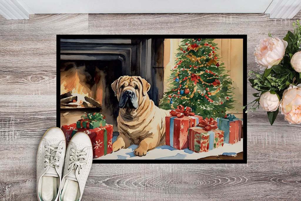 Shar Pei Cozy Christmas Doormat Indoor Outdoor 18H X 27W Front Door Mat Rugs for Entryway, Non Slip Washable