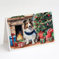Sheltie Cozy Christmas Greeting Cards Pack of 8 Blank Cards with Envelopes Whimsical A7 Size 5x7