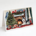 Siberian Husky Cozy Christmas Greeting Cards Pack of 8 Blank Cards with Envelopes Whimsical A7 Size 5x7