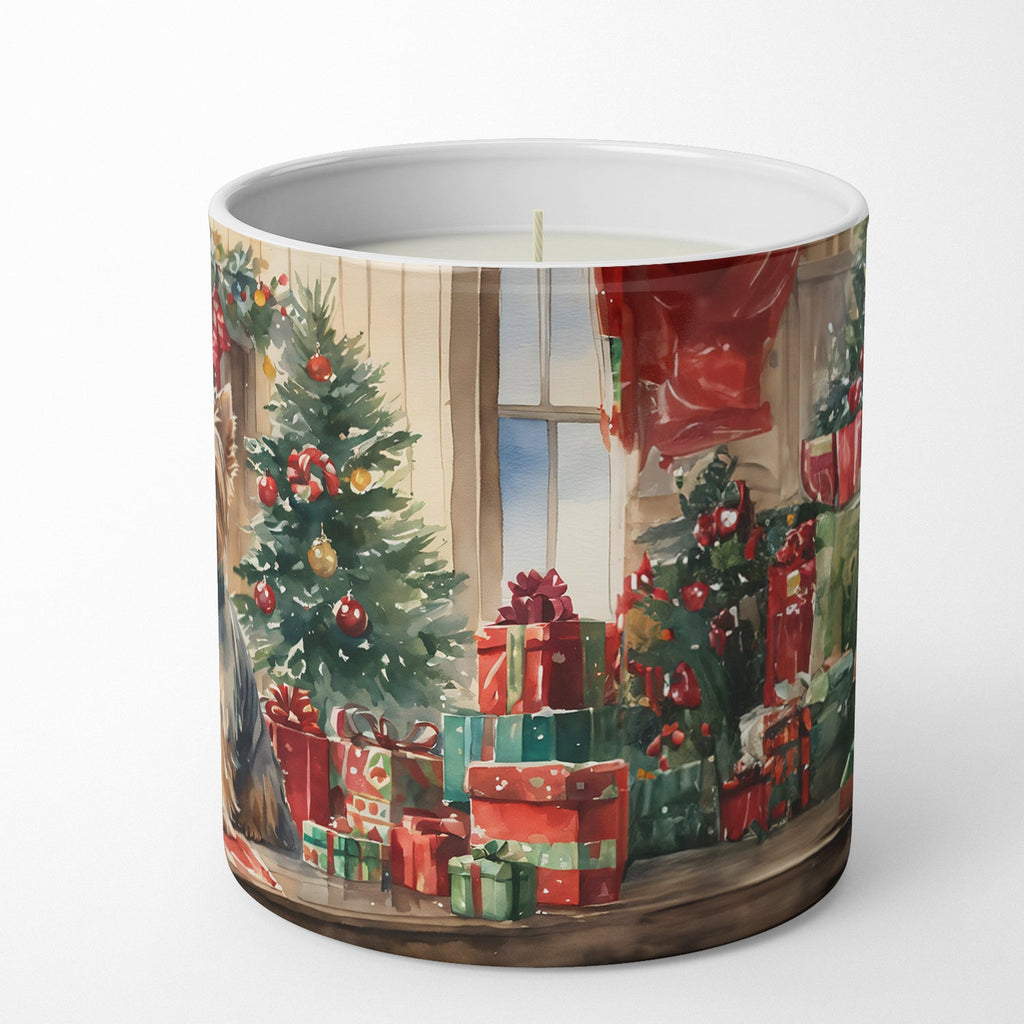 Silky Terrier Cozy Christmas Decorative Soy Candle Nature Soy Wax Essential Oil Home Decor Ideal for Bedroom Kitchen Bath Office Gift, 10 oz