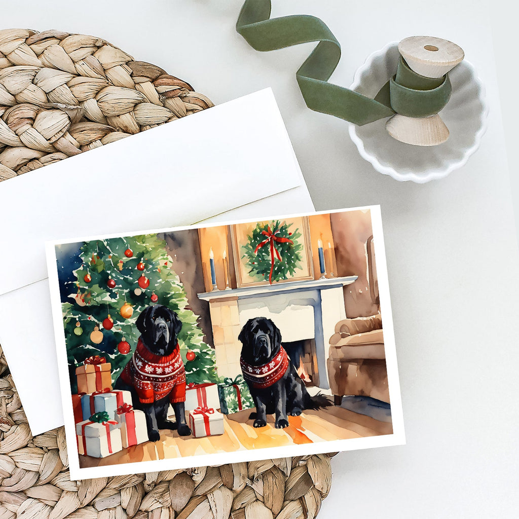 Tibetan Mastiff Cozy Christmas Greeting Cards Pack of 8 Blank Cards with Envelopes Whimsical A7 Size 5x7