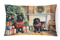 Tibetan Mastiff Cozy Christmas Decorative Throw Pillow 12x16 Indoor Outdoor Accent Cushion, Fabric Cover with Insert for Sofa, Bed, Porch & Living Room