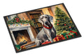 Weimaraner Cozy Christmas Doormat Indoor Outdoor 18H X 27W Front Door Mat Rugs for Entryway, Non Slip Washable