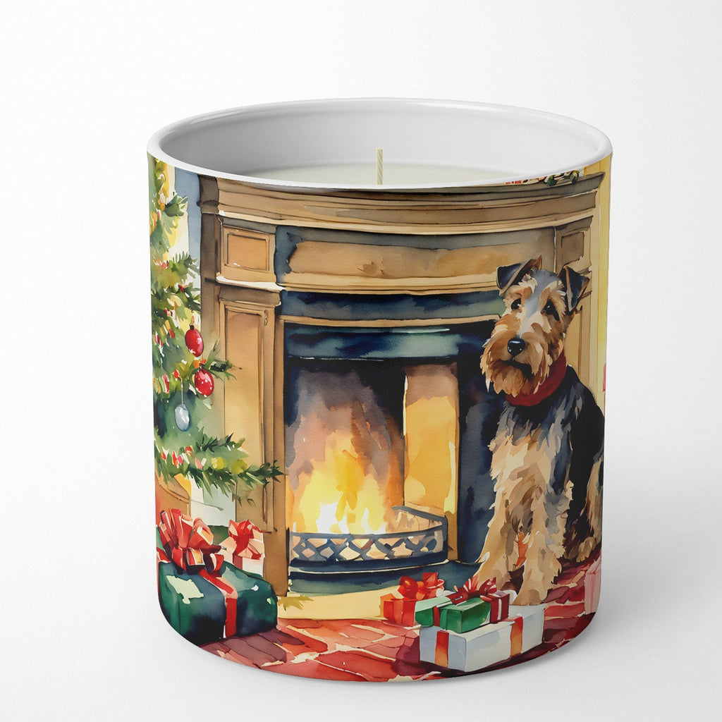 Welsh Terrier Cozy Christmas Decorative Soy Candle Nature Soy Wax Essential Oil Home Decor Ideal for Bedroom Kitchen Bath Office Gift, 10 oz