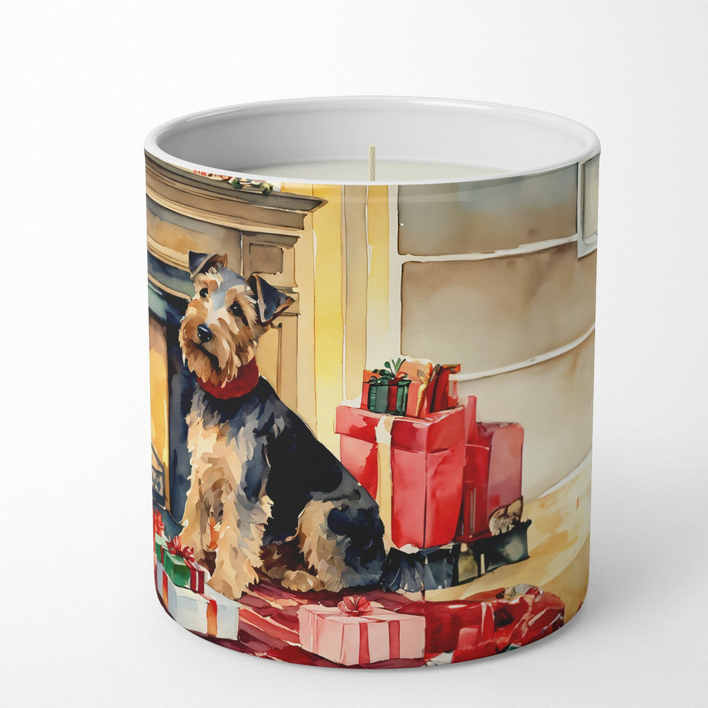 Welsh Terrier Cozy Christmas Decorative Soy Candle Nature Soy Wax Essential Oil Home Decor Ideal for Bedroom Kitchen Bath Office Gift, 10 oz