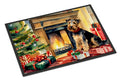 Welsh Terrier Cozy Christmas Doormat Indoor Outdoor 24H X 36W Front Door Mat Rugs for Entryway, Non Slip Washable Low Pile,
