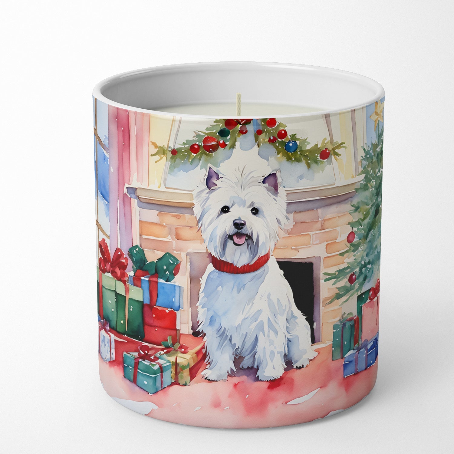 Westie Cozy Christmas Decorative Soy Candle Nature Soy Wax Essential Oil Home Decor Ideal for Bedroom Kitchen Bath Office Gift, 10 oz