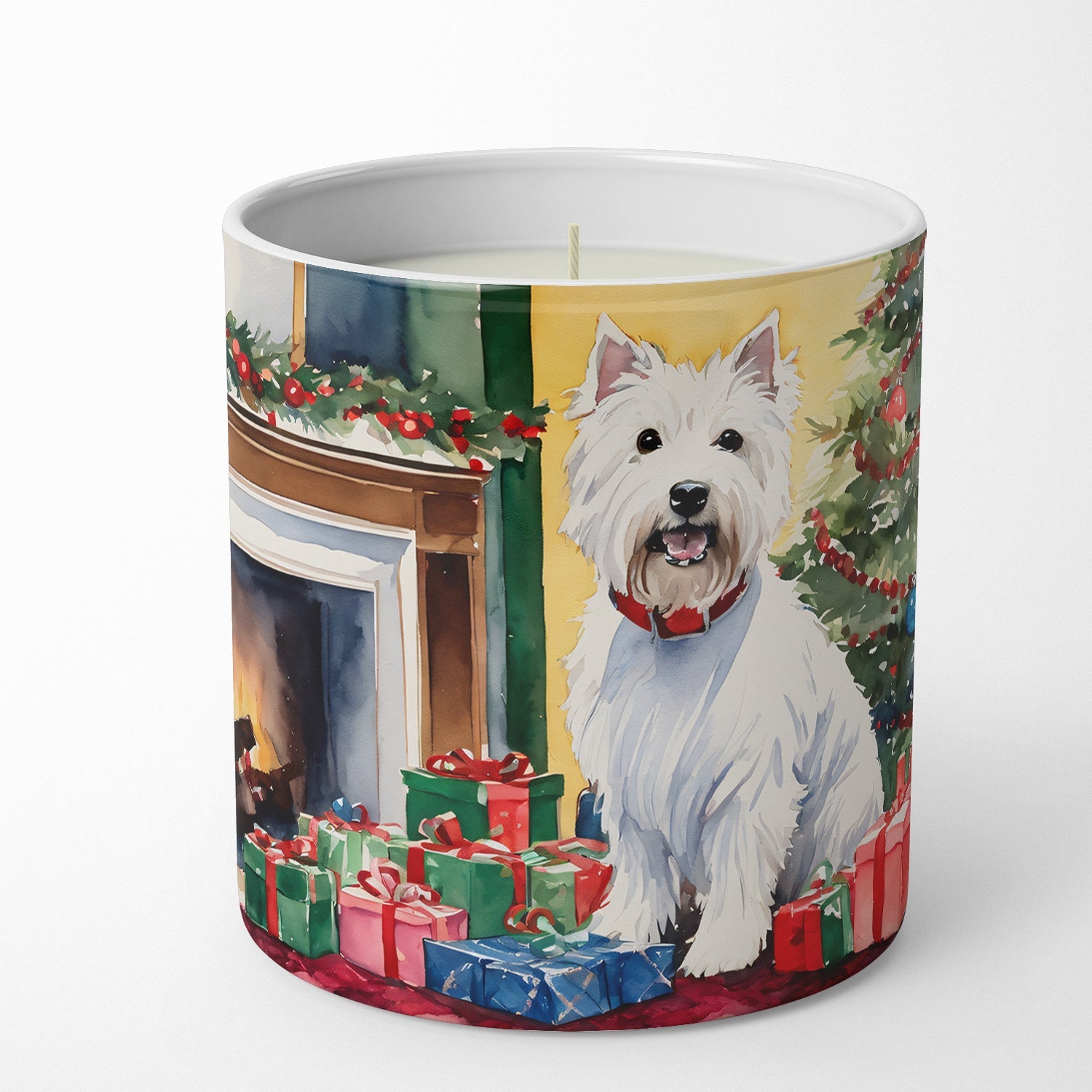 Westie Cozy Christmas Decorative Soy Candle Nature Soy Wax Essential Oil Home Decor Ideal for Bedroom Kitchen Bath Office Gift, 10 oz