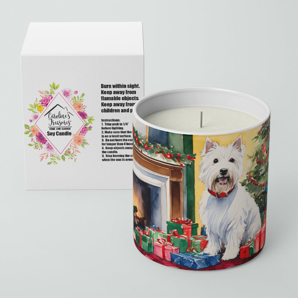 Westie Cozy Christmas Decorative Soy Candle Nature Soy Wax Essential Oil Home Decor Ideal for Bedroom Kitchen Bath Office Gift, 10 oz