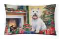 Westie Cozy Christmas Decorative Throw Pillow 12x16 Indoor Outdoor Accent Cushion, Fabric Cover with Insert for Sofa, Bed, Porch & Living Room