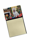 Westie Cozy Christmas Watercolor Sticky Note Holder Refillable Dispenser Desk Accessory 3x3 Pad Gift