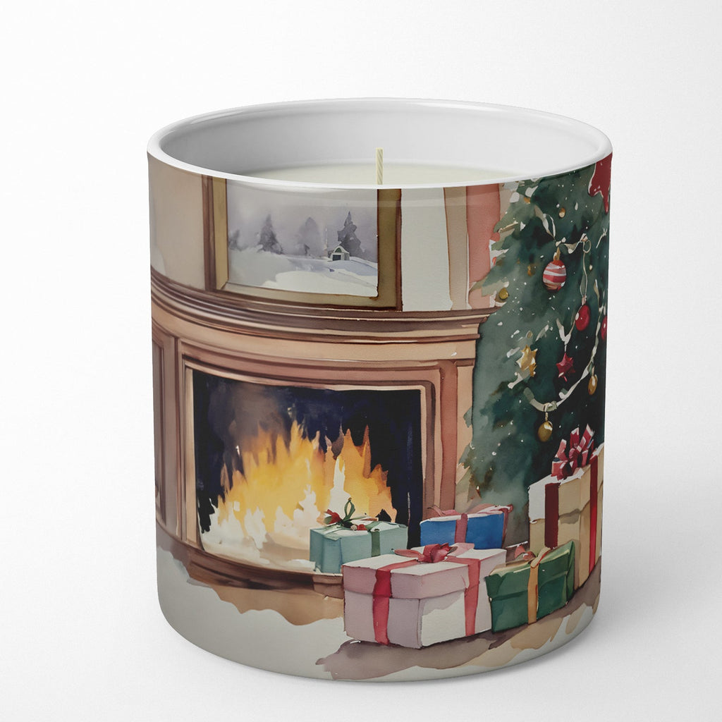 Fox Terrier Cozy Christmas Decorative Soy Candle Nature Soy Wax Essential Oil Home Decor Ideal for Bedroom Kitchen Bath Office Gift, 10 oz
