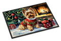 Yorkshire Terrier Cozy Christmas Doormat Indoor Outdoor 24H X 36W Front Door Mat Rugs for Entryway, Non Slip Washable Low Pile,