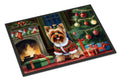 Yorkshire Terrier Cozy Christmas Doormat Indoor Outdoor 18H X 27W Front Door Mat Rugs for Entryway, Non Slip Washable