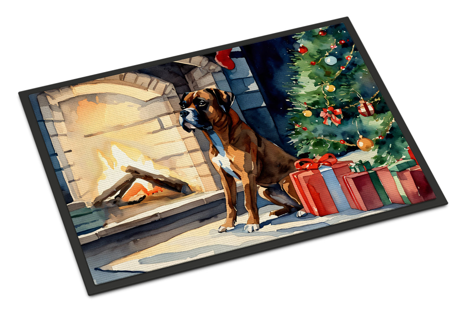 Boxer Cozy Christmas Doormat Indoor Outdoor 18H X 27W Front Door Mat Rugs for Entryway, Non Slip Washable