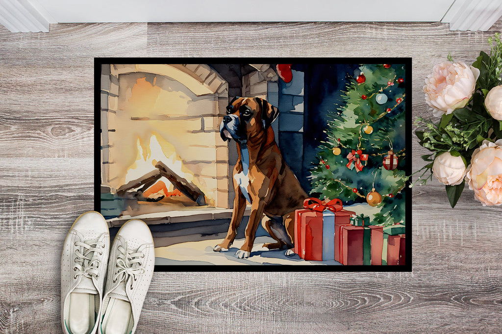 Boxer Cozy Christmas Doormat Indoor Outdoor 18H X 27W Front Door Mat Rugs for Entryway, Non Slip Washable