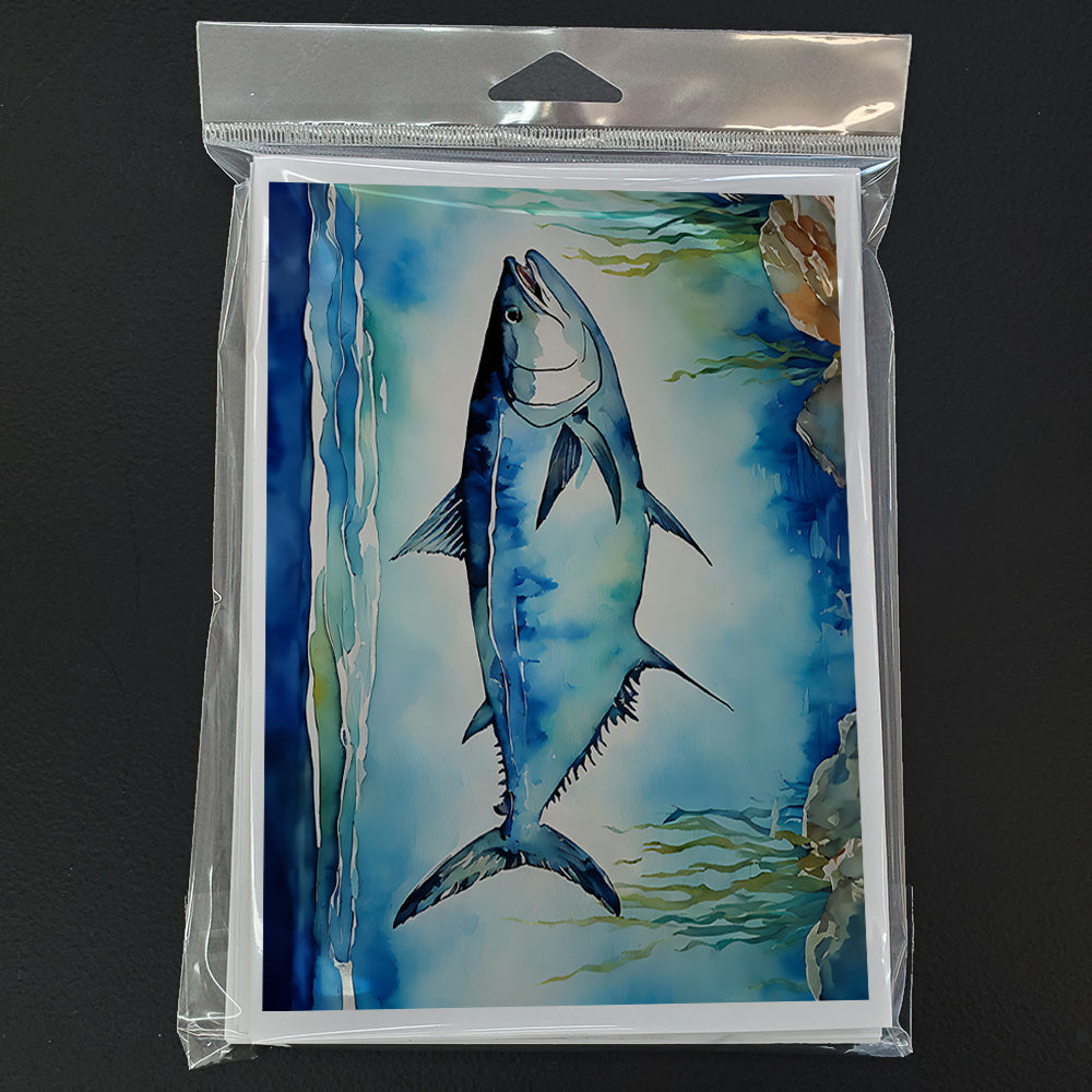Bluefin Tuna Greeting Cards Pack of 8 Blank Cards with Envelopes Whimsical A7 Size 5x7