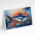 Bluefin Tuna Greeting Cards Pack of 8 Blank Cards with Envelopes Whimsical A7 Size 5x7