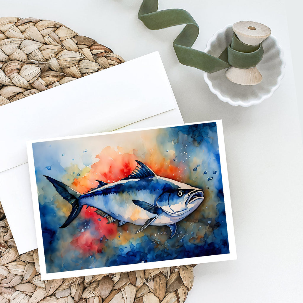 Bluefin Tuna Greeting Cards Pack of 8 Blank Cards with Envelopes Whimsical A7 Size 5x7