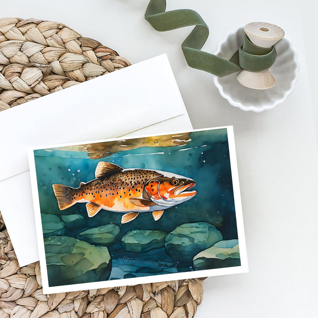 Brown Trout Greeting Cards Pack of 8 Blank Cards with Envelopes Whimsical A7 Size 5x7