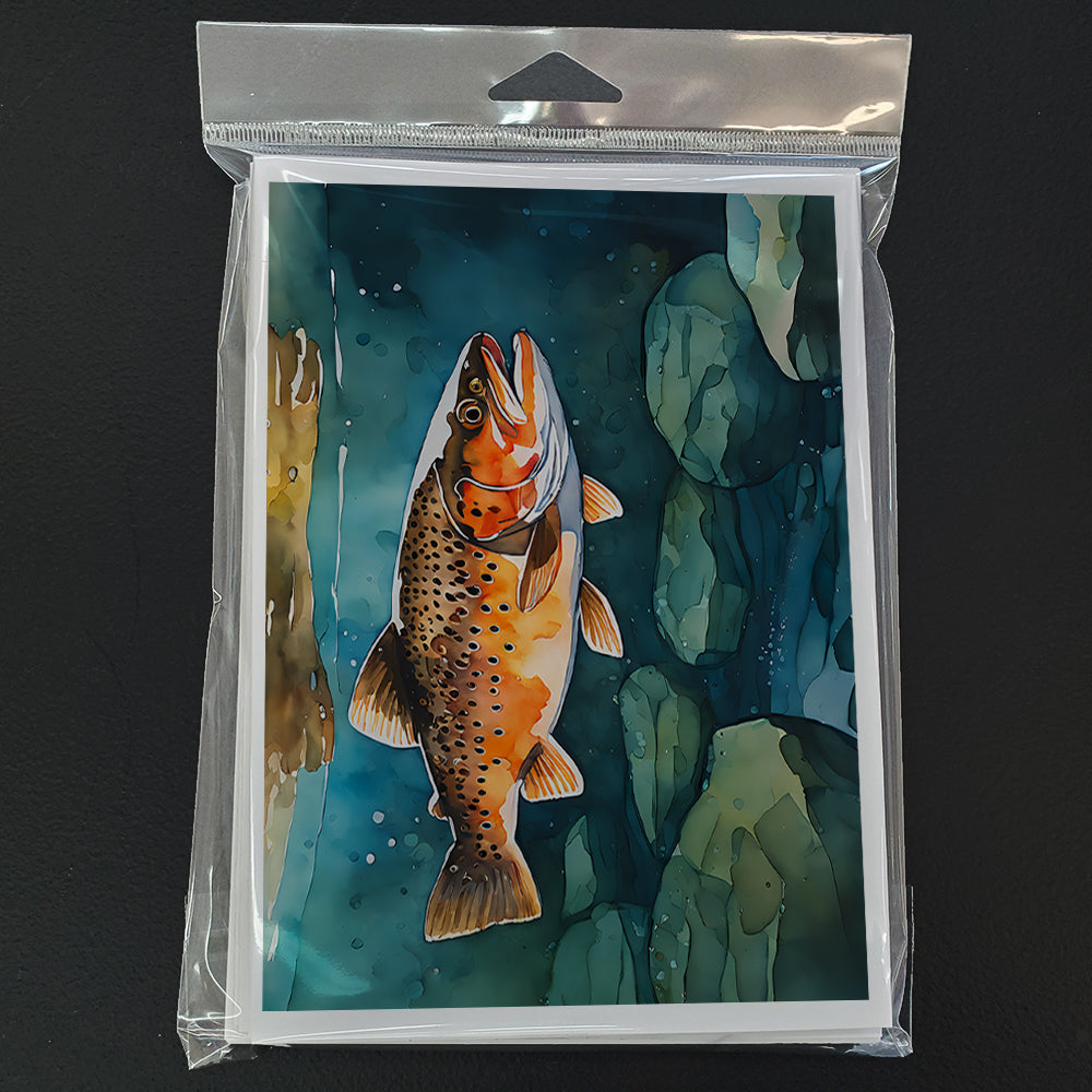 Brown Trout Greeting Cards Pack of 8 Blank Cards with Envelopes Whimsical A7 Size 5x7